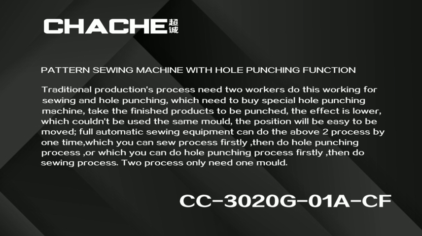 CC-3020G-01A-CF PATTERN SEWING MACHINE WITH HOLE PUNCHING FUNCTION